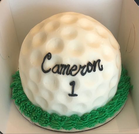 Masters Themed First Birthday Cake, Golf Themed Smash Cake Photoshoot, Golf Ball Birthday Cake, Hole In 1 First Birthday Cake, Hole In One First Birthday Smash Cakes, Golf Themed First Birthday Cake, First Birthday Masters Theme, Golf Themed Smash Cake, Hole In One Cake Smash