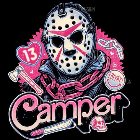 Jason Vorhees Tattoo, Kawaii Icons, Sublimation Ideas Projects Inspiration, Friday 13th, Spooky Art, Work Pictures, Horror Movie Art, Horror House, Horror Icons