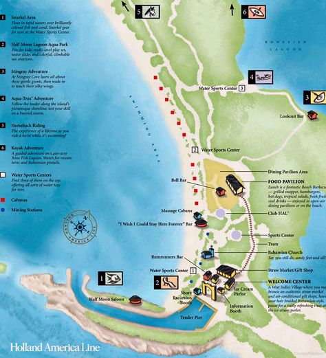 Half Moon Cay Island map Panama Cruise, Carnival Conquest, Carnival Sunshine, Bahamas Honeymoon, Holland America Line, Bahamas Cruise, Holland America, Cruise Destinations, Family Cruise