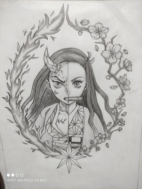 Nezuko Black And White, Nezuko Tattoo Design, Large Tattoos, Tattoo Flash, Best Tattoo, Tattoo Sketches, Flash Tattoo, Tattoo Art, Tattoos For Guys