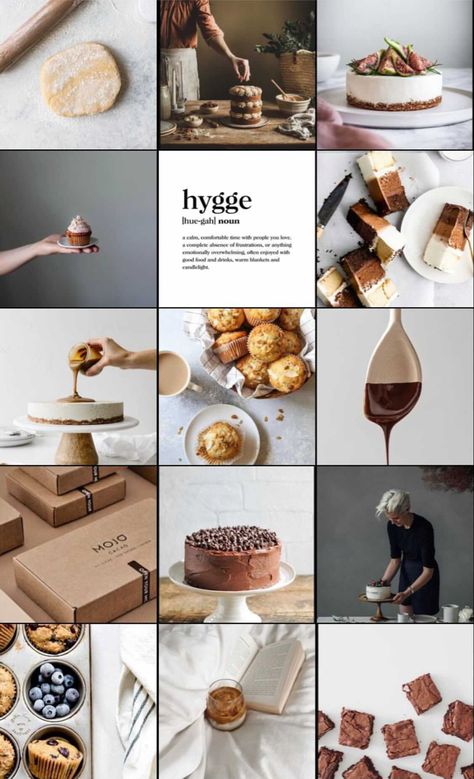 Food Photography Color Palette, Home Bakery Instagram Feed, Coffee And Dessert Aesthetic, Minimalistic Food Photography, Pastry Photography Ideas, Food Instagram Feed, Minimalist Food Photography, Dessert Poster, Media Branding Design