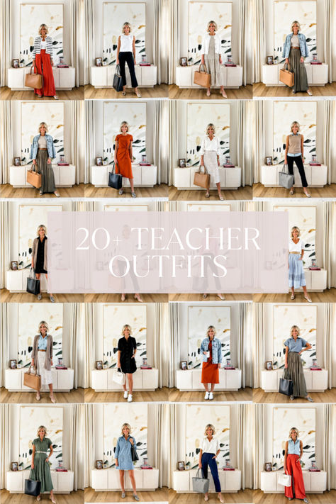 I rounded up over 20 teacher outfits that are perfect for the classroom! I styled each piece multiple ways to show how versatile they are! Wearing an XS/0 in everything School Picture Day Outfit For Teachers, Black Blazer Teacher Outfit, Mix And Match Outfits For Travel, Outfit Ideas 40s, Back To School Teacher Outfits 2024, Outfit Inspo Teacher, School Picture Day Outfit Teacher, Teacher Fashion 2024, Late Summer Outfits Work