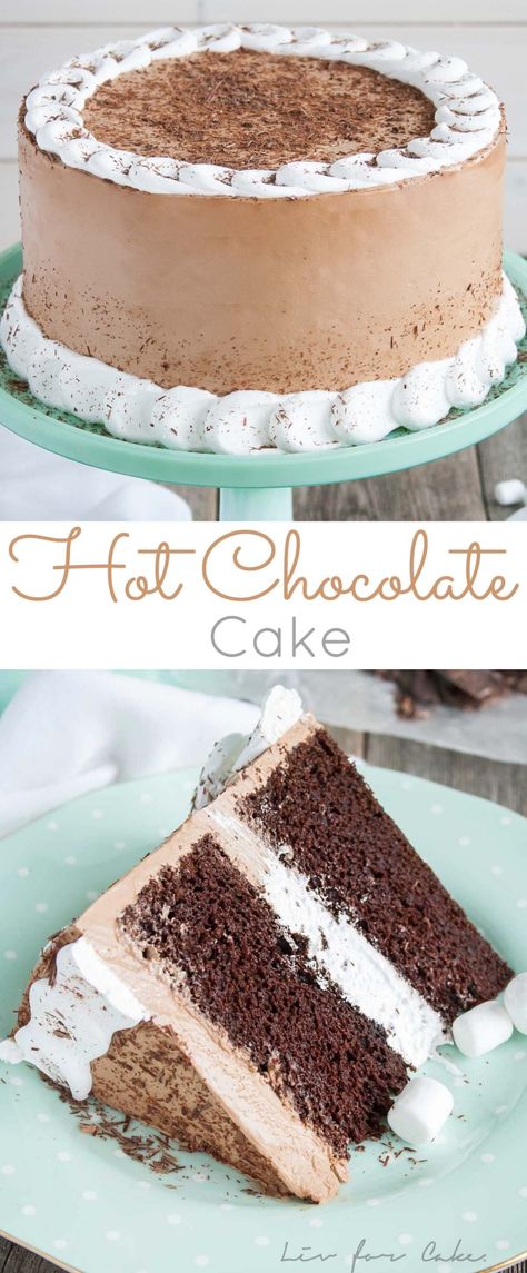 Fluff Frosting, Hot Chocolate Cake Recipe, Chocolate Marshmallow Cake, Hot Chocolate Cake, Cake Marshmallow, Homemade Marshmallow Fluff, Homemade Marshmallow, Dessert Oreo, Holiday Goodies