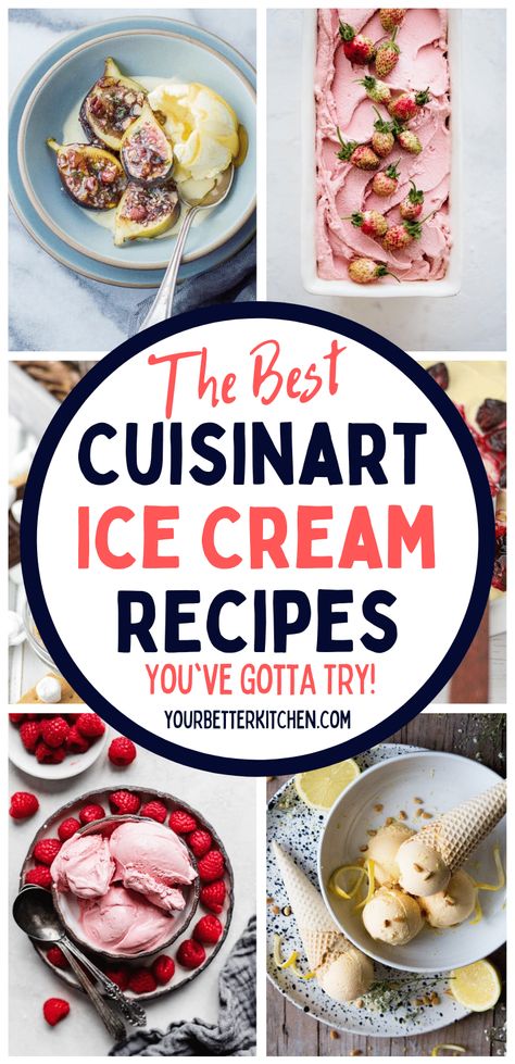 Cuisinart Ice Cream Recipes, Cuisinart Ice Cream Maker Recipes, Lemon Ice Cream Recipe, Homemade Ice Cream Recipes Machine, Fruity Ice Cream, Ice Cream Recipes Machine, Cuisinart Ice Cream, Cuisinart Ice Cream Maker, Healthy Foods To Make