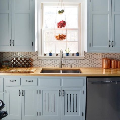 Sherwin Williams sleepy hollow kitchen project Blue Paint Color, Fleetwood Paint, Blue Paint Colors, Sherwin Williams Paint Colors, Blue Cabinets, Southern Homes, Paint Projects, Sleepy Hollow, Exterior Paint Colors