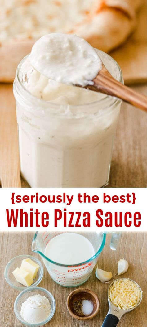 Garlic Butter For Pizza, Ww Sauces, Pizza Sauce Easy, White Pizza Sauce, Alfredo Sauce Recipe Easy, Compound Butters, Alfredo Sauce Recipe Homemade, Garlic Pizza, Pizza Crusts