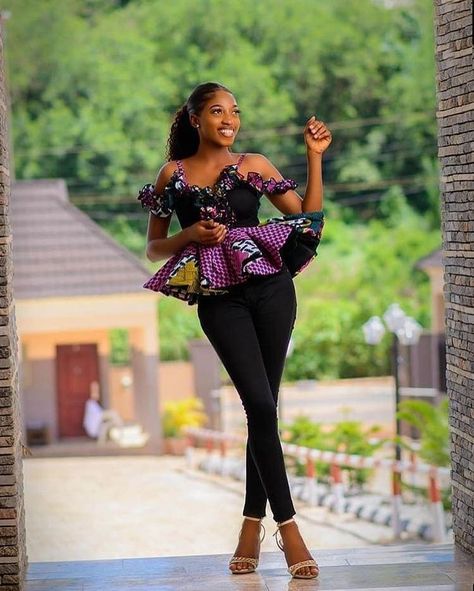 Peplum Top Designs, Ankara Top Styles, Peplum Top Pattern, Classy Tops, Women Attire, Ankara Peplum Tops, Ankara Tops, African Print Tops, Style Africain