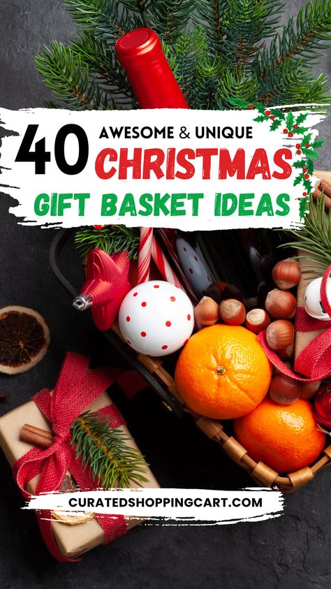 Check out the ultimate guide to gifting with our list of 40 awesome Christmas gift basket ideas! Perfect for friends, family, or coworkers, these creative baskets are filled with goodies that will delight everyone on your list. From gourmet treats and personalized treasures to themed collections, find the inspiration you need to create memorable holiday gifts. Don't miss out on these festive ideas that spread joy and cheer this Christmas season! Holiday gift ideas, unique gifts, festive gifts. Bundt Cake Gift Basket, Casserole Gift Basket Ideas, Christmas Lantern Gift Basket, Holiday Food Basket Ideas, Recipe Gift Basket Ideas, Christmas Gift Basket For Neighbors, Salad Gift Basket Ideas, Christmas Cleaning Gift Basket, Grinch Gift Basket Ideas