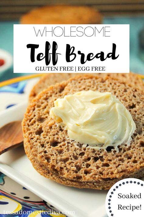 Teff Flour Recipes, Teff Bread, Teff Recipes, Vegan Breads, Teff Flour, Bread Gluten Free, Gluten Free Recipes Bread, English Muffins, Vegan Bread