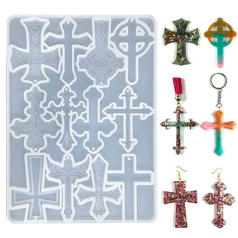 Keychain Molds, Resin Cross, Epoxy Resin Pendant, Outdoor Fairy Lights, Formy Silikonowe, Resin Supplies, Indoor String Lights, Casting Resin Molds, Sugar Craft