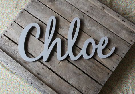 Chloe Name, Diy Wooden Letters, Baby Name Letters, Baby Name Art, Girls Names, Trendy Baby Nursery