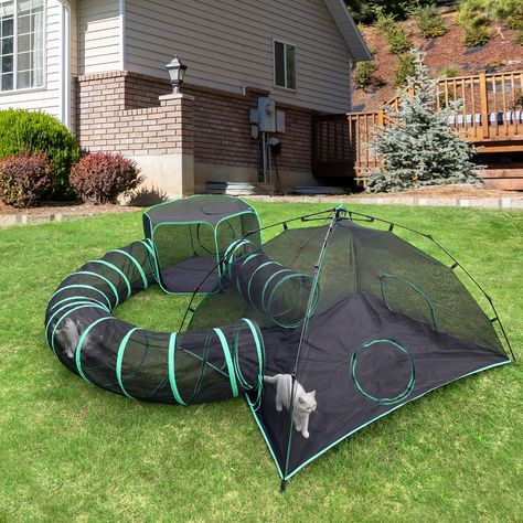 Portable Catio, Cat Tunnel Outdoor, Cat Playpen, Cat Enclosures, Camping With Cats, Outdoor Cat Enclosure, Cat Tent, Chicken For Dogs, Pet Playpen