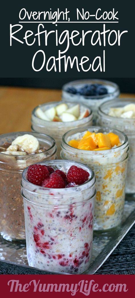 Overnight Oatmeal, Oatmeal Meals, Refrigerator Oatmeal, Breakfast Recepies, Menu Sarapan Sehat, Jar Meals, Resep Smoothie, Resep Diet, Grab And Go Breakfast