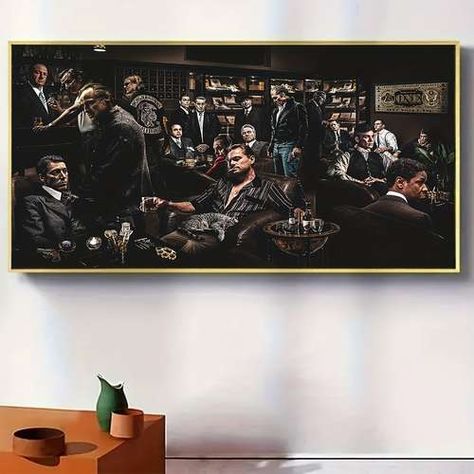 Wolf On Wall Street, Bureau D'art, Gangster Party, Art Galaxie, Iconic Movie Characters, The Wolf Of Wall Street, Wolf Of Wall Street, Tableau Art, Office Hotel