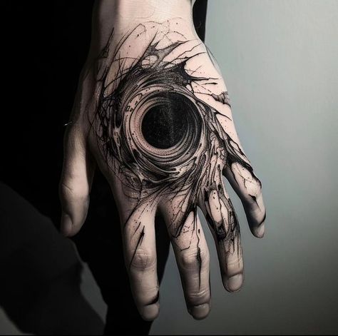 Blackout Tattoo, Biomechanical Tattoo, More Tattoo, Simple Tattoo Designs, 3d Tattoos, Hand Tattoos For Guys, Dark Tattoo, Black Ink Tattoos, Dope Tattoos