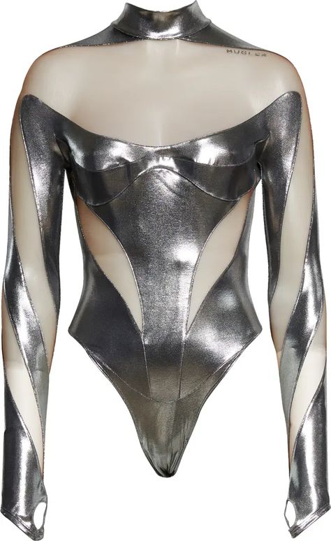 Harry Styles Hair, Silver Bodysuit, Metallic Bodysuit, Spongebob Birthday, Chrome Silver, Body Suit Outfits, Neck Stretches, Dua Lipa, High Leg