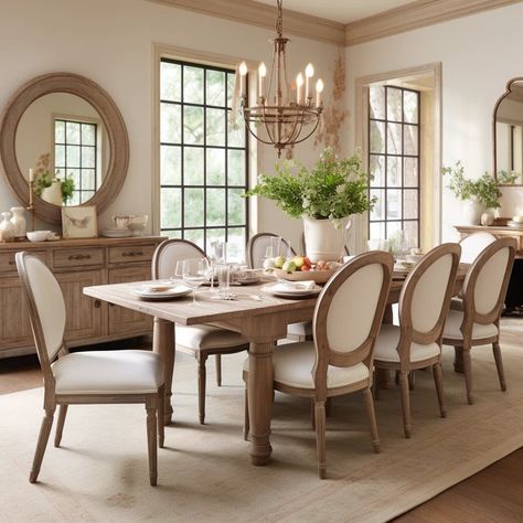 How to Create a French Country Dining Room - Girl Who Travels the World Dining Room Design French Country, French Dining Table And Chairs, French Contemporary Dining Room, Pretty Dining Rooms, French Dining Room Ideas, Modern French Country Dining Room, Southern Dining Room, European Dining Room, French Farmhouse Dining Room