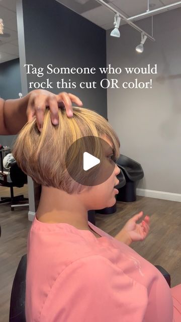 Bob For 50+, Turquoise Bob Black Women, Short Bobs Haircuts For Black Women, Colored Bob For Black Women Natural Hair, Short Black Hair Styles For Black Women, Black Women With Dyed Natural Hair, Quick Bob Hairstyles, "bixie" Haircut Black Women, Center Part Bob Black Women