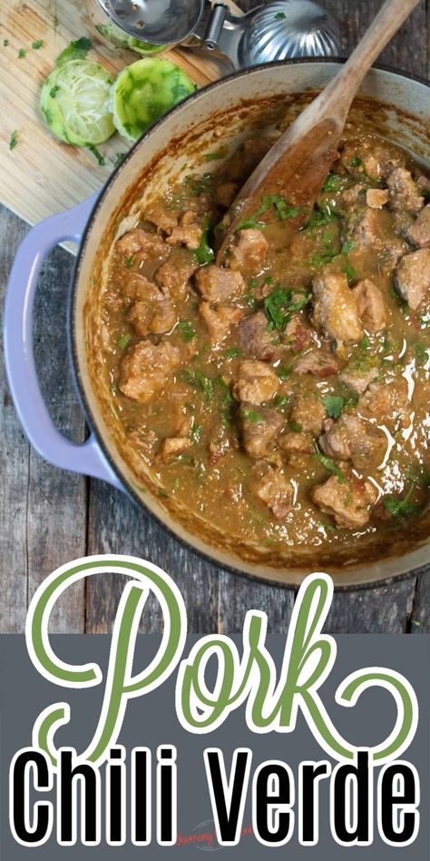 Green Chilli Pork Recipes, Pork Chop Tacos Mexican, Pork Chili Verde Crock Pot, Green Pork Chili Verde, Chili Verde Pork Authentic, Pork Recipes Mexican, Easy Chile Verde Recipe, Pork Chunks Recipes Easy, Pork Chili Verde Recipe