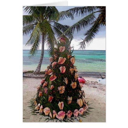 Tahiti Christmas Tree Christmas Greeting Card - holidays diy custom design cyo holiday family Beach Christmas Card, Caribbean Christmas, Florida Christmas, Ambergris Caye, Beachy Christmas, Christmas Island, Tropical Christmas, Beach Christmas, Coastal Christmas