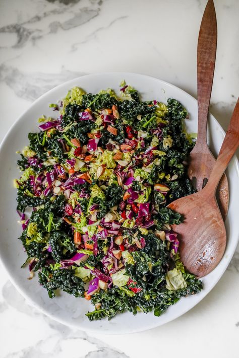 Kale Cabbage Salad, Cabbage Crunch Salad, Maple Dijon Dressing, Kale And Cabbage, Kale Cabbage, Crunch Salad, Dijon Dressing, Winter Salads, Cabbage Salad Recipes