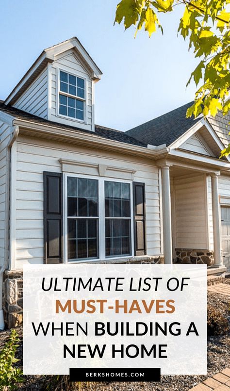 Have you considered your house building must-haves? Before you start building a house, whether you're building your own home or working with new house builders like Berks Homes, you need to decide what new home must haves matter to you. Create your house building checklist with the help of this list of must haves when building a new home! Having a building a house checklist will help you design and build your dream home! Ideas For New Home Build, Building Dream Home Ideas, Cool Things To Build In New House, Diy Home Building Ideas, Things To Do When Building A New House, House Design Tips, Building Your Dream Home, House Build Must Haves, What To Know When Building A House