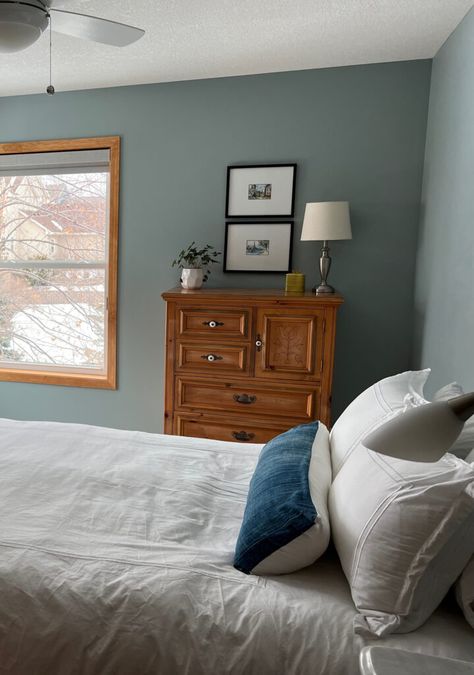 Medium Blue Paint Colors, Benjamin Moore Mount Saint Anne, Boys Bedroom Paint Colors, Bedroom Accent Wall Ideas Paint Colors, Warm Blue Paint Colors, Bedroom Paint Colors Benjamin Moore, Benjamin Moore Paint Colors Blue, Mount Saint Anne, Woodlawn Blue Benjamin Moore