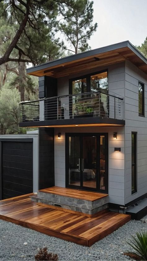 Tiny Marvels: Unveiling 15 Exceptional Tiny House Designs - Cheerful Talks Tiny Home Exteriors Modern, Unique Tiny House Ideas, Airbnb Small House, Architecture Tiny House, Extensions House Ideas, Unique Home Design Architecture, Airbnb Tiny House Ideas, Modular Tiny Homes, Modern Tiny House Design Floor Plans