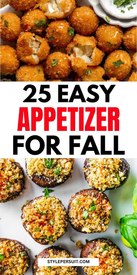 Here are 23 fall appetizer recipes that capture the essence of autumn, featuring seasonal ingredients like pumpkin, apples, and sage. These recipes are perfect for entertaining guests, family dinners, or just treating yourself to a seasonal snack. From savory bites to sweet treats, these appetizers will ensure your fall gatherings are a hit. So, gather your ingredients, get your kitchen ready, and let’s dive into these delicious fall appetizers! Thanksgiving Eve Appetizers, Lunchtime Appetizers, Finger Foods Vegetables, Fall Entrees For Party, Fall Veggie Appetizers, Autumn Appetizer, Fall Skewers, Thanks Giving Appetizer Recipes, Fall Small Bites