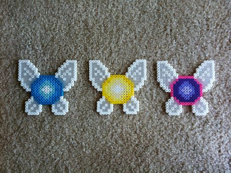 Fairy Perler Beads, Fairy Perler Bead Pattern, Perler Bead Sprites, Fairy Perler, Zelda Perler Bead Patterns, Pearler Bead Design, Nerdy Perler Beads, Easy Perler Bead Patterns, Melty Bead Patterns