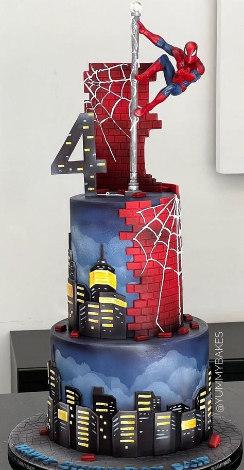 spiderman birthday cake ideas, simple birthday cake ideas, birthday cake ideas easy, birthday cake ideas for adults, birthday cake ideas for girls, birthday cake ideas for boys, birthday cake decorating Spiderman Cake Ideas, 50 Birthday Cake, Birthday Cake Kids Boys, Cake Designs For Boy, Twin Birthday Cakes, Cake Designs For Kids, Spiderman Birthday Cake, Marvel Cake, 5th Birthday Cake