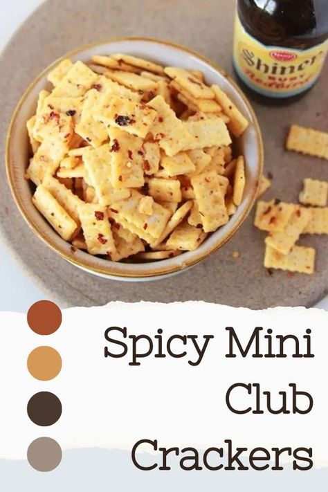 Add some zest to snack time with our Spicy Mini Club Crackers recipe! Irresistibly flavorful with a hint of heat, they're perfect for entertaining, game nights, or satisfying savory cravings. Spice up your snack routine and tantalize your taste buds! 🌶🍪 #SpicySnacks #SavoryTreats #GameNightGoodies || cookingwithruthie.com Club Crackers Recipes, Buttery Crackers Recipe, Mini Club Cracker Recipes, Spice Saltine Crackers, Spicy Cracker Mix Recipes, Mini Saltine Cracker Recipes Seasoned, Saltiness Cracker Recipes, Savory Saltine Cracker Recipes, Spicy Crackers Recipe No Bake