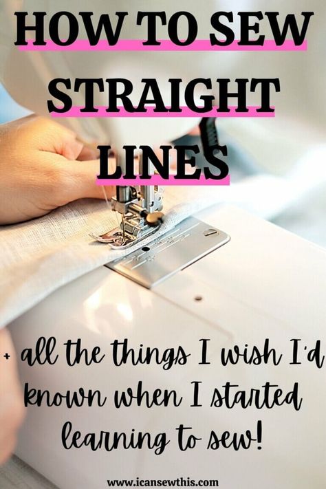 How to sew straight lines on your sewing machine - I Can Sew This Sewing Machine Beginner, Sewing Machine Tension, Straight Stitch Sewing, Learning To Sew, First Sewing Projects, Sewing Tricks, Sewing Machine Basics, Sewing Machine Projects, Beginner Sewing