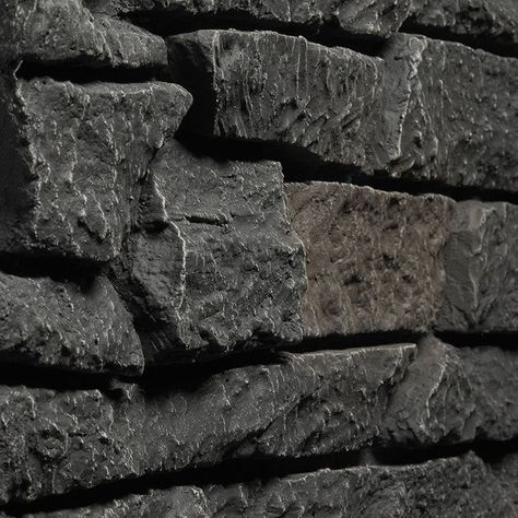 Quality Stone Ridge Stone Black Blend Faux Stone Panel Stone Panels Exterior, Stone Siding Exterior, Stone Veneer Exterior, Kitchen Feature Wall, Stone Fireplace Designs, Faux Stone Walls, Stone Walls Interior, Faux Stone Panels, Exterior Fireplace