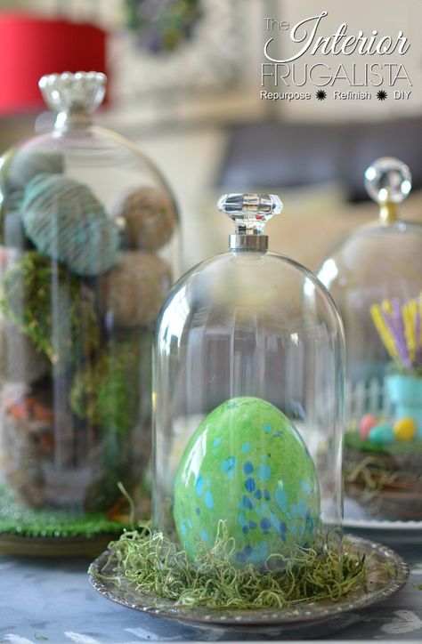 How To Make Easy and Affordable DIY Glass Cloches | The Interior Frugalista Glass Cloche Decor, Cloche Ideas, Glass Cloches, Cloche Decor, Repurposed Projects, Glass Dome Cloche, Bell Jars, Glass Cylinder Vases, Upcycled Home