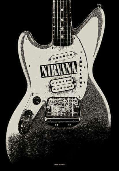 Nirvana Guitar, Nirvana Poster, Styl Grunge, Grunge Posters, Guitar Posters, Band Poster, Grunge Band, Fabric Poster, Easy Guitar