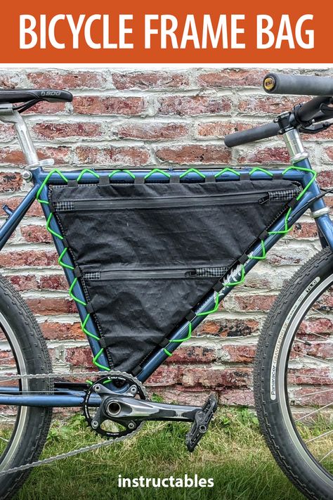 Bike Frame Bag Pattern, Diy Bikepacking Bags, Bicycle Bag Pattern, Bike Bag Pattern, Bike Bag Design, Bike Accessories Diy, Bici Retro, Bike Gadgets, Frame Bags