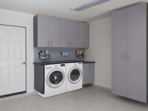 Utility Room In Garage Ideas, Garage Utility Area, Garage Conversion Ideas Utility, Utility Space In Garage, Garage Utility Conversion, Small Laundry In Garage, Garage To Utility Conversion, Move Laundry Room To Garage, Utility In Garage