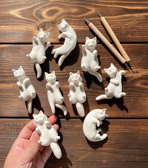 Elena | handmade animal figurines 🦔 on Instagram: "This is what my figures look like before painting 🎨😊" Make Clay At Home, Clay At Home, Cornstarch And Water, Handmade Animals, Fairytale Forest, Sculpture Art Clay, Air Dry Clay Projects, Clay Sculptures, Clay Diy Projects