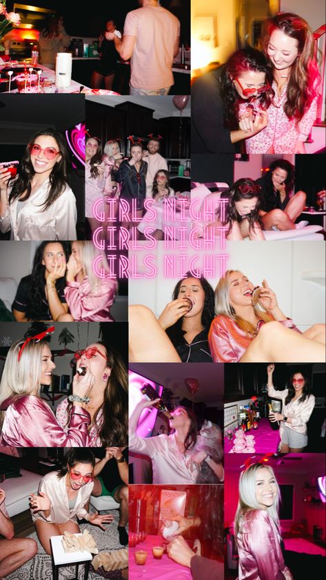 moodboard for your next girls night pj party 💘 Grown Up Slumber Party, Girls Pj Party, Party Card Games, Pj Party, Girls Night In, Galentines Party, Specialty Cocktail, Girls Valentines, Slumber Party