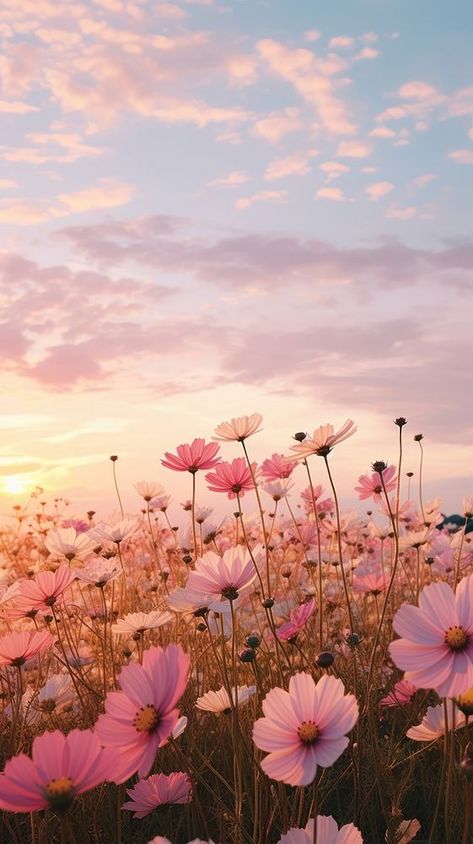 Landscape field of flowers outdoors blossom nature. | premium image by rawpixel.com / Miiruuku Very Pretty Flowers, Fields Of Flowers Photography, Aesthetic Wallpaper Spring Vibes, Pink Flower Field Aesthetic, Flowers Aesthetic Field, Nature Pictures Beautiful Landscapes, Pastel Flowers Wallpaper, Flower Field Wallpaper, Nature Aesthetic Pictures