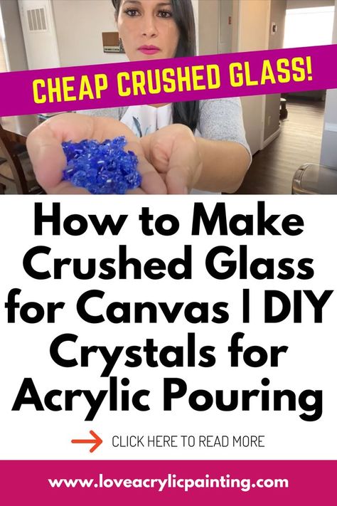 Hey, friends! I uploaded a video on my Youtube channel showing you how to make crushed glass for canvas. This DIY crystal project is perfect for acrylic pouring and will add a touch of sparkle to your art. Check it out and let me know what you think in the comments below! 💎🎨 #DIYcrystals #acrylicpouring #enchantingcreatives Glass On Canvas Art, How To Make Crushed Glass Art On Canvas, Crushed Glass Art Diy, Crushed Glass Art On Canvas Diy, Crushed Glass Crafts, Crushed Glass Art On Canvas, Crushed Glass Resin Art, Seaglass Projects, Crushed Glass Art