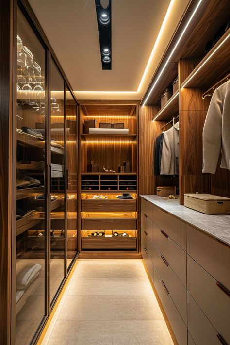 Mini Walk In Closet Ideas, Mini Walk In Closet, Closet Ideas Small Spaces, Bedroom Lamps Design, Closet Design Plans, Walk In Closet Ideas, Luxury Ceiling Design, Luxury Bedrooms, Small Closet Space