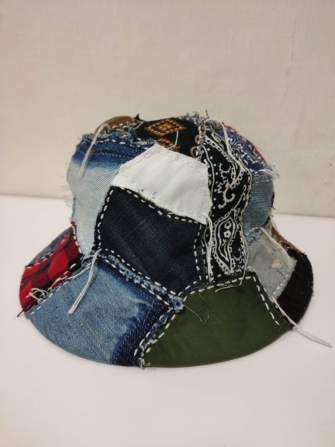 Custom Custom Made Patchwork Bucket Hats | Grailed Patchwork Hat, Patchwork Bucket Hat, Boro Stitching, Patchwork Jeans, Streetwear Mens, Bucket Hats, Men's Accessories, Hat Sizes, Accessories Shop