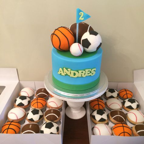 Birthday Cake Ball Theme, 2nd Birthday Balls Theme, Sport Theme Birthday Cake, Sports Theme Cakes Boys, Sport Theme Cake, Sports Birthday Cakes For Boys, Born 2 Ball Birthday Cake, Sports Cakes For Boys Birthdays, Sports Cake Ideas