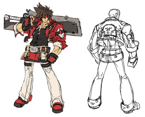 Sol Badguy Concept Art - Guilty Gear -Strive- Art Gallery Sol Badguy, Scene Drawing, Gear Art, Character Model Sheet, Guild Wars, Guilty Gear, Game Character Design, Character Sheet, Character Designs