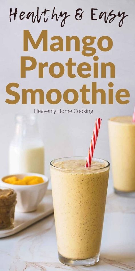 Mango Protein Smoothie, Almond Butter And Banana, Vanilla Protein Smoothie, Smoothie Fast, Banana Protein Smoothie, Protein Smoothies, Protein Smoothie Recipes, Banana Protein, Protein Shake Recipes