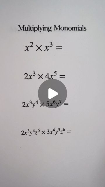 Math Tricks on Instagram: "Basic algebra: Multiplying monomials | How to simplify monomials #monomials #monomial #algebra" How To Do Algebra High Schools, Basic Algebra Formulas, Algebra Tips, Algebra Basics, Simplify Math, Maths Algebra Formulas, Algebra Notes, Mental Math Tricks, Algebra Help