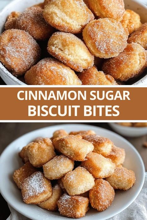 Cinnamon Sugar Biscuit Bites Easy Desserts With Cinnamon Rolls, Can Of Biscuits Recipe Desserts, Pillsbury Buttermilk Biscuit Recipes, Easy Desserts Using Canned Biscuits, Ideas For Biscuits In A Can, Crescent Biscuit Recipes, Can Biscuit Recipes Breakfast, Cinnamon Sugar Monkey Bread, Cinnamon Biscuits Recipe