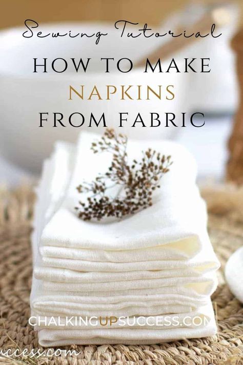 Cloth Table Napkins, Best Fabric For Cloth Napkins, Table Napkins Size, Diy Linen Napkins How To Make, Cloth Napkin Sizes, Making Cloth Napkins, Making Cloth Dinner Napkins, Napkin Sewing Ideas, Homemade Napkins How To Make